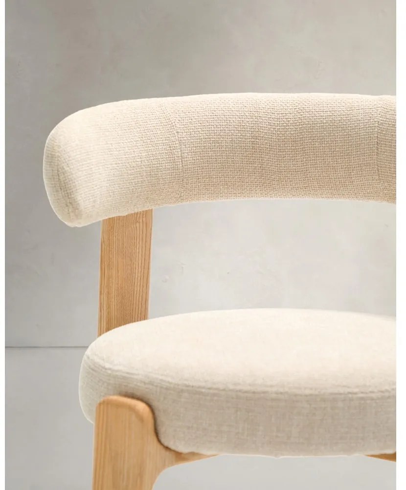 Bézs-natúr színű kőrisfa étkezőszék Granite – Kave Home