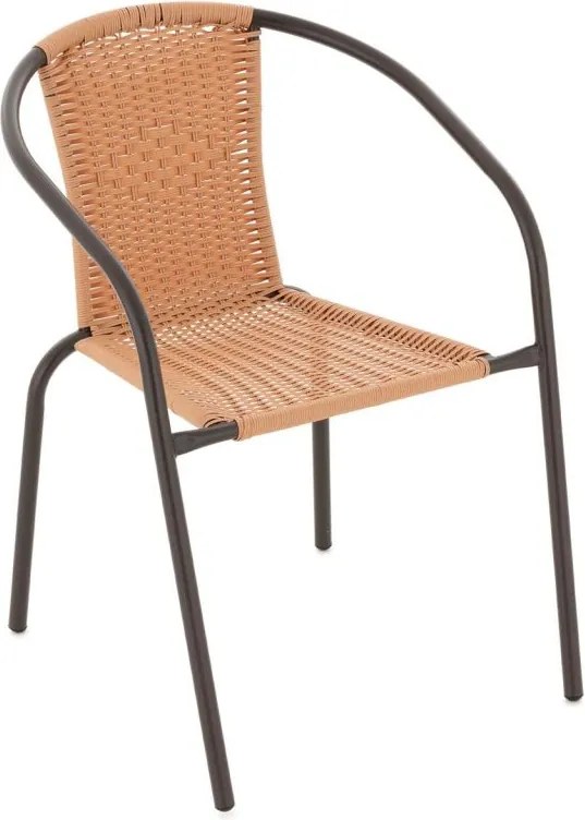 Kerti balkon szett polirattan 2 szék + üvegasztal