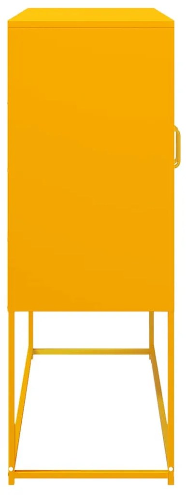 mustársárga hideghengerelt acél tálalószekrény 100,5x39x107 cm