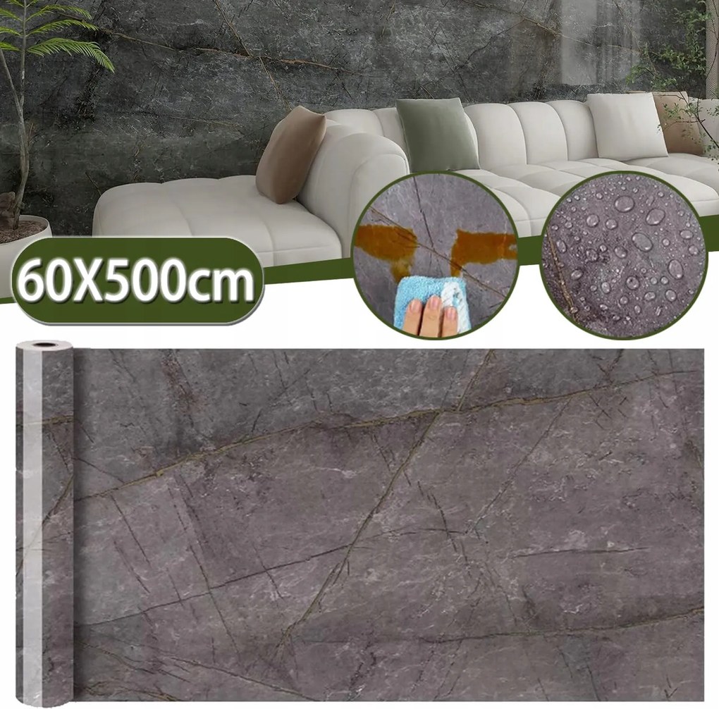 500 X 60 CM Márványfólia, Öntapadós Tapéta Bútorokhoz, Asztalokhoz
