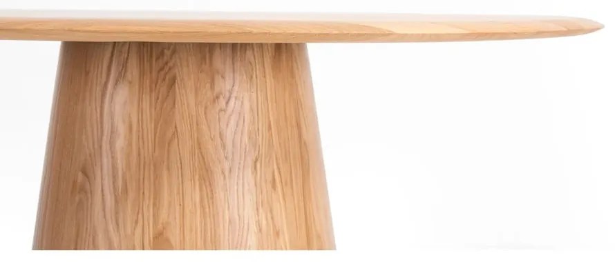 Natúr színű tölgyfa kerek étkezőasztal ø 126 cm Mushroom – Gazzda