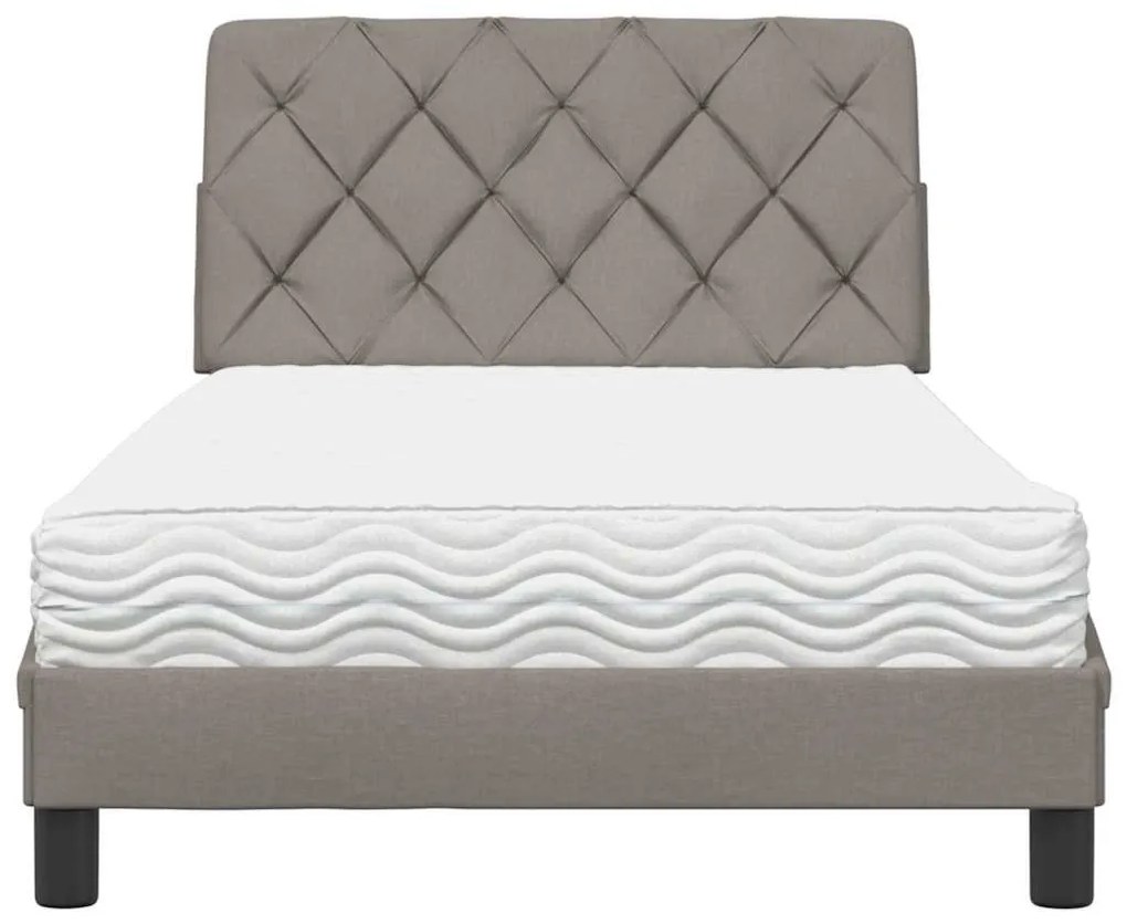 tópszínű szövet ágy matraccal 100x200 cm