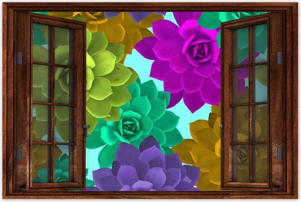 Poszterek 60x40 Színes virágok Virágok