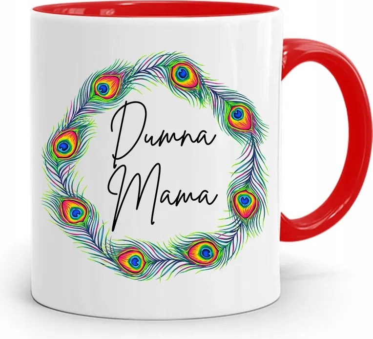 Piros Bögre Ajándék Büszke Anyukának, fényképes nyomattal