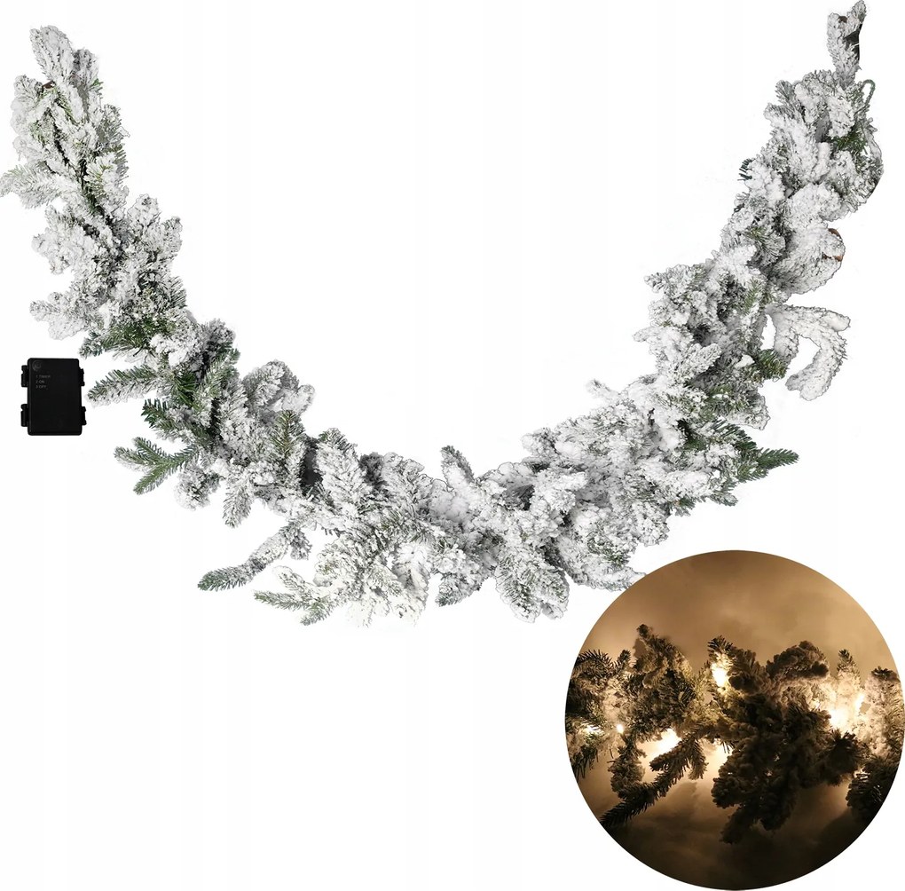 Karácsonyi havas girland 35 LED-del