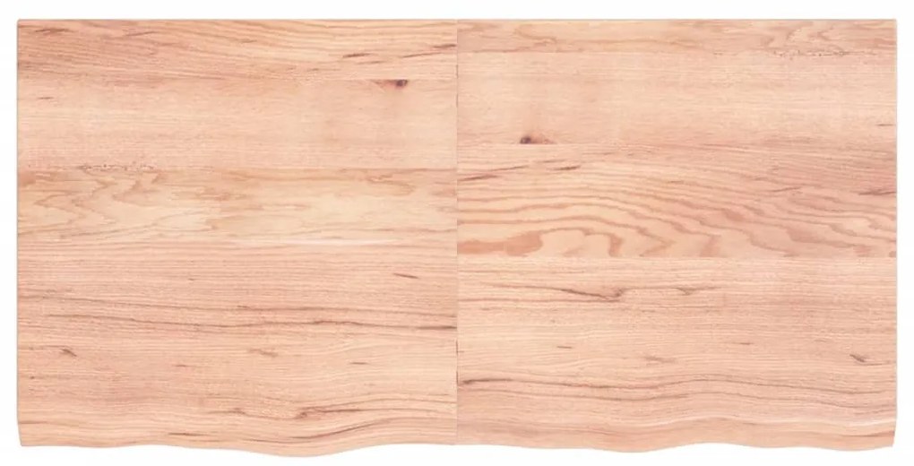 világosbarna kezelt tömör tölgyfa asztallap 120x60x(2-4) cm