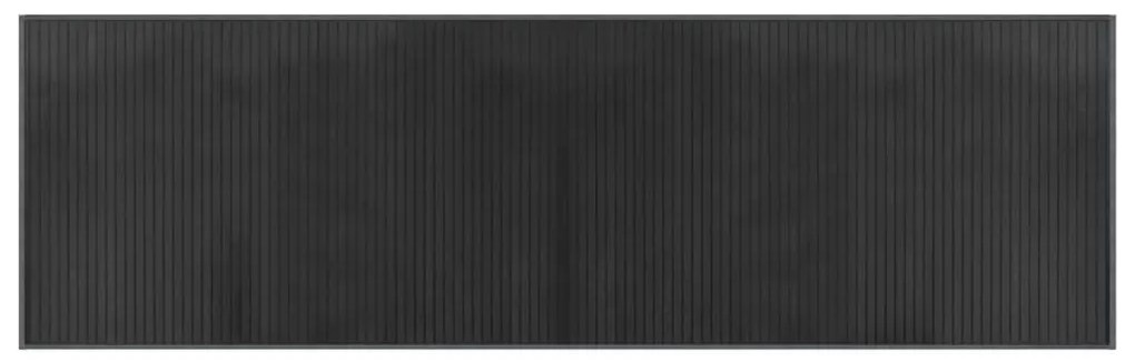 négyszögletű szürke bambusz szőnyeg 60 x 200 cm