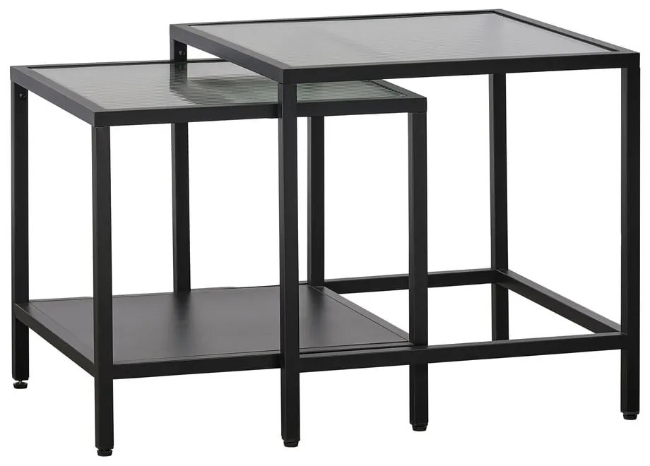 Üveg tárolóasztal szett 2 db-os 50x50 cm Bronco – Unique Furniture