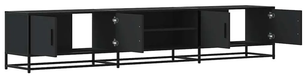 fekete szerelt fa TV-szekrény 210 x 35 x 41 cm