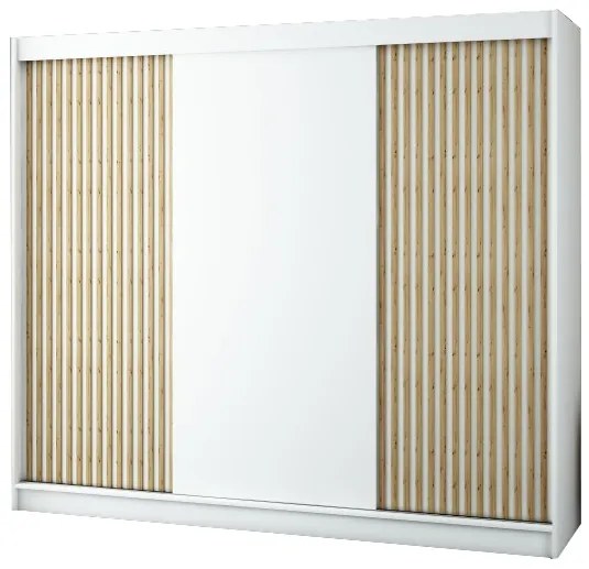 Ruhásszekrény 250 cm Ladonna (matt fehér). 1045697
