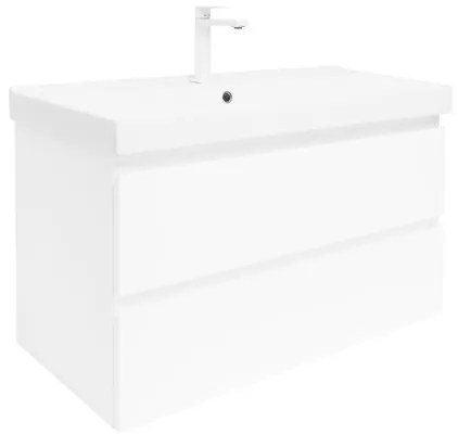SAT B-Way Fürdőszobaszekrény mosdóval 99x50x45 cm fehér fényes BWAY2100WU1BBI