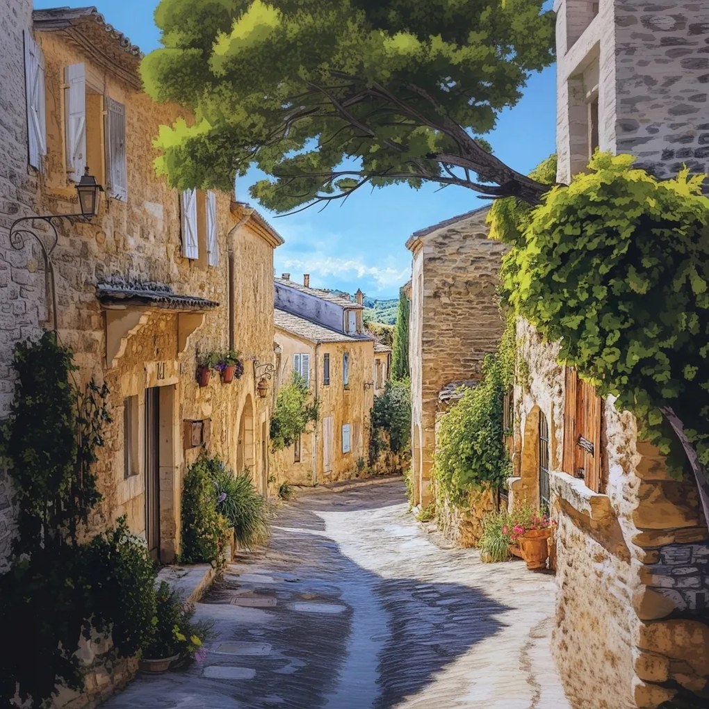 Vászonkép Canvas Provence Utca Bérházak Franciaország Nyár 80 x 80