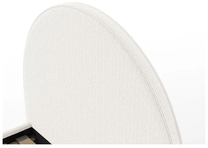 Fehér kárpitozott ágyneműtartós franciaágy ágyráccsal 140x200 cm Moon – Vipack