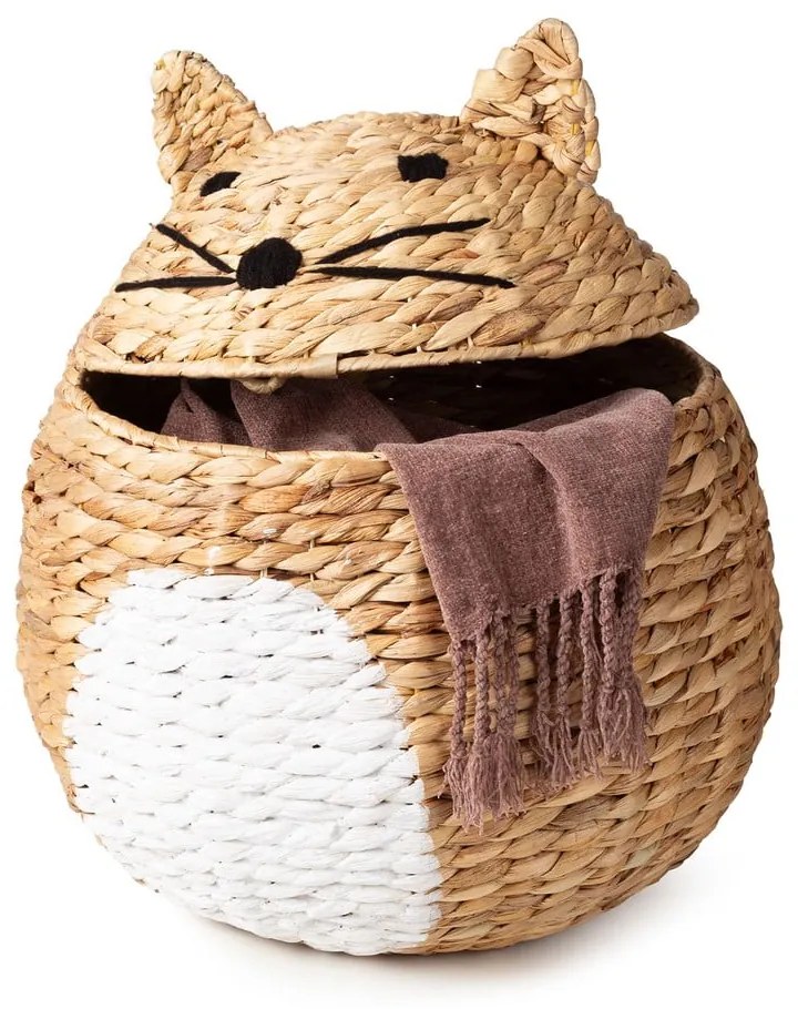 Natúr színű vízijácint játéktároló kosár ø 40x43 cm Cat – Compactor