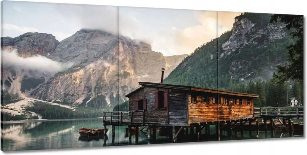 Festmények 210x100 Hegyi kikötő Csónakok