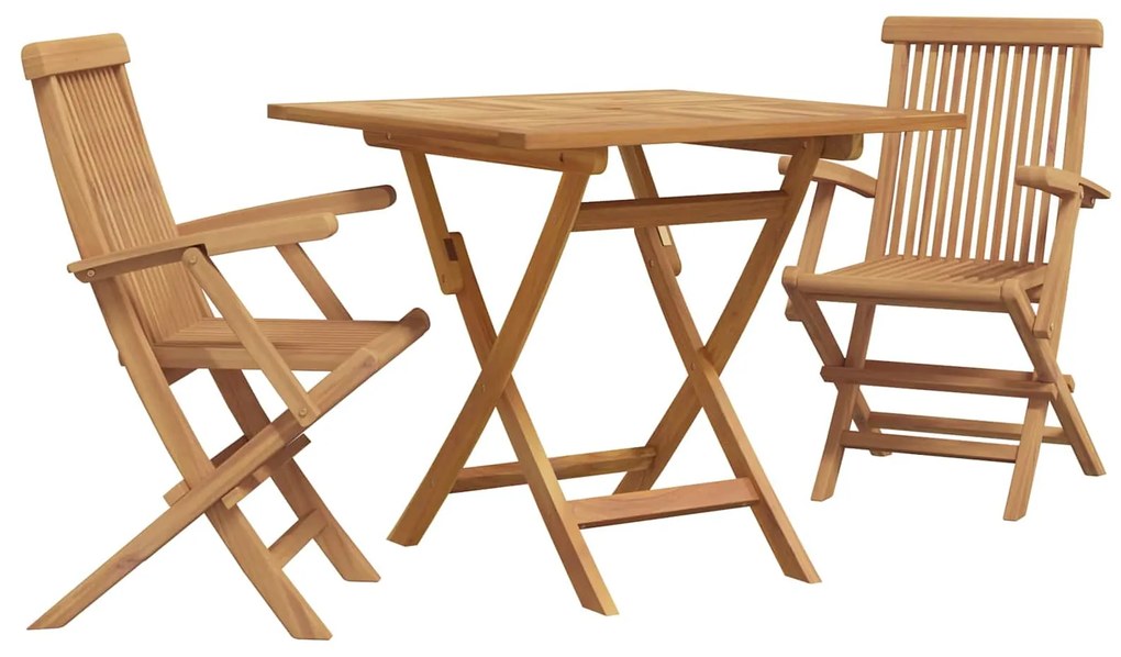 vidaXL Kert étkező szett 3 pcs Barna Tömör Akácfa