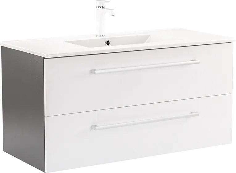 Vario Clam 100 alsó szekrény mosdóval antracit-fehér