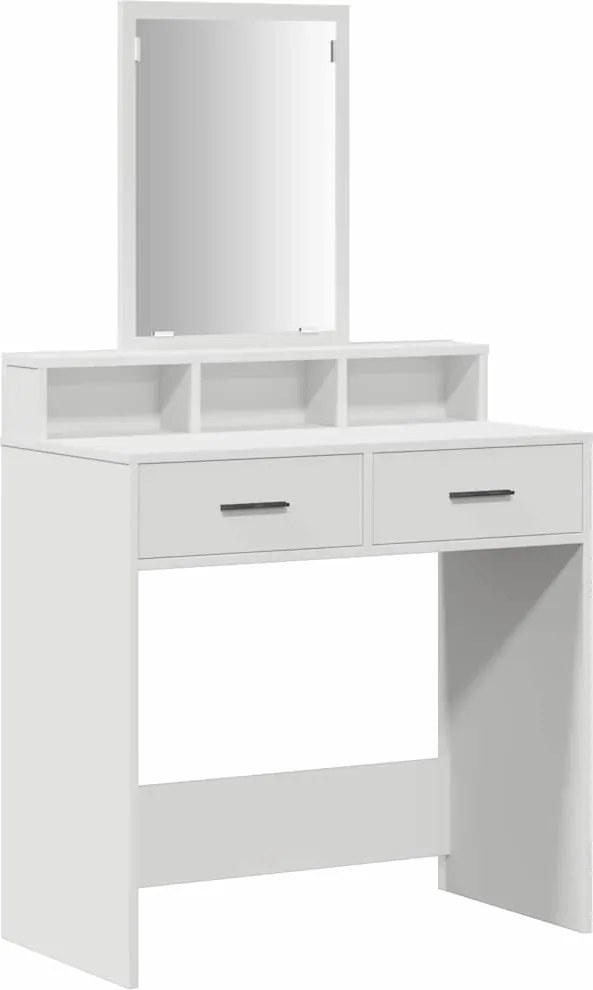 vidaXL Öltözködőasztal fiókkal tükörrel Fehér 79 x 41 x 140 cm Faanyag