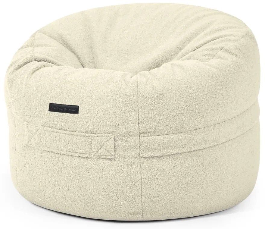 Krémszínű buklé gyerek babzsákfotel Roll 80 – SLOWDOWN