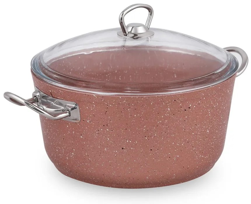 Classic rózsaszín alumínium edény fedővel, ø 24 cm - Güral Porselen