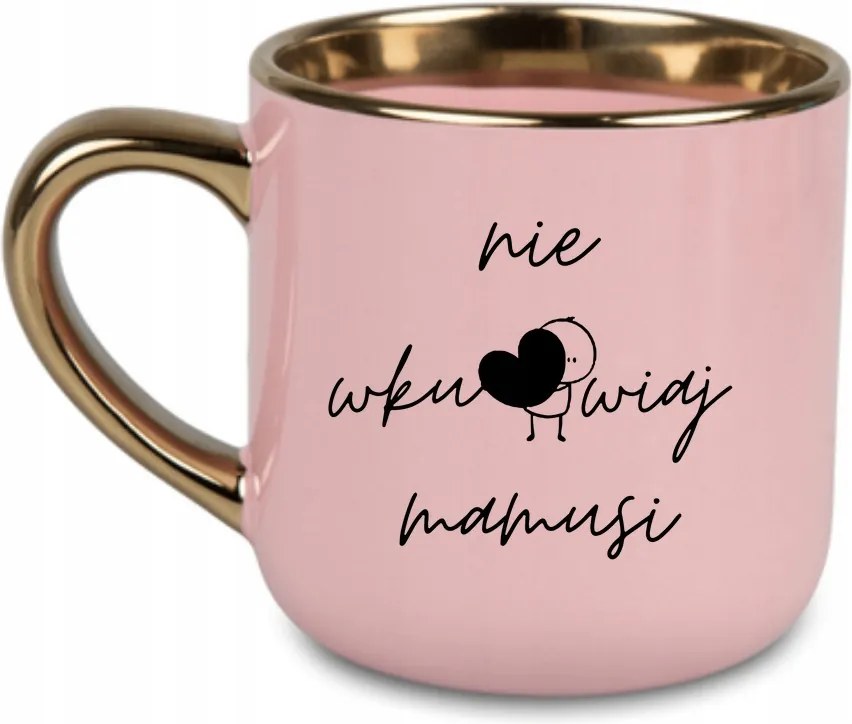 Elegáns bögre, arany kivitel, 400 Rózsaszín