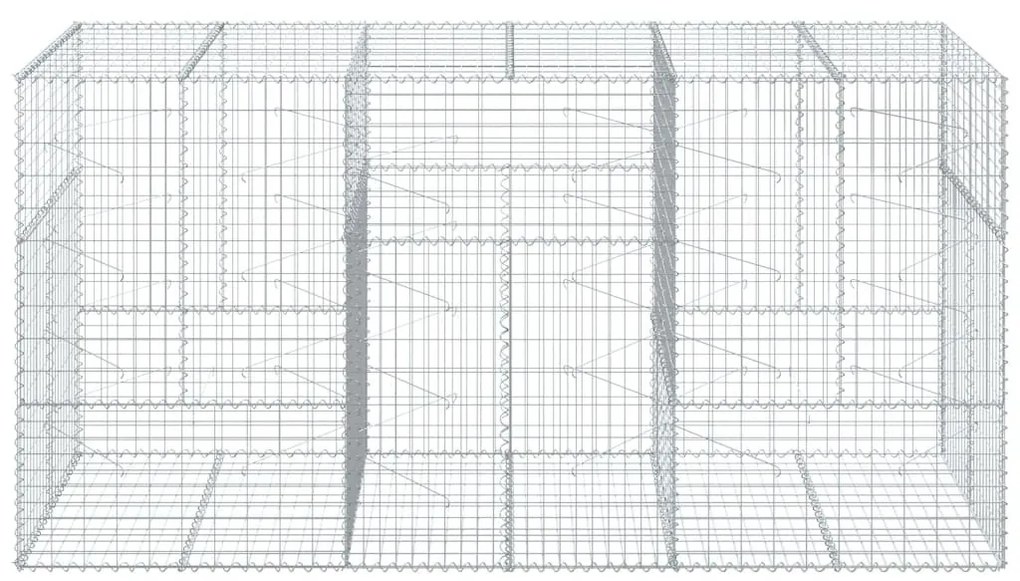 horganyzott vas gabion kosár fedéllel 300 x 100 x 150 cm