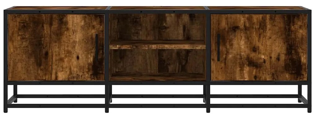 füstös tölgy színű szerelt fa és fém TV-szekrény 120x35x41 cm