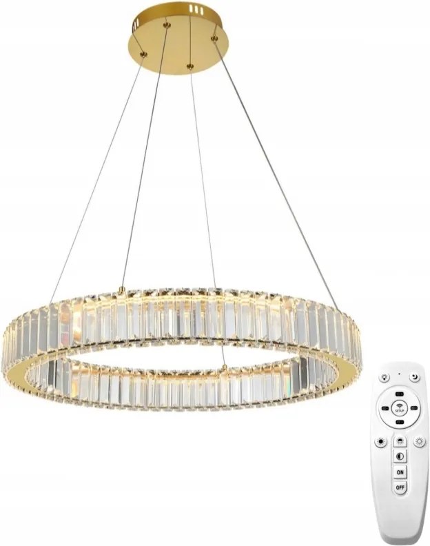 Függő Lámpa Arany Kristály Csillogó Csillár 3000K-6000K Távirányítóval 50CM