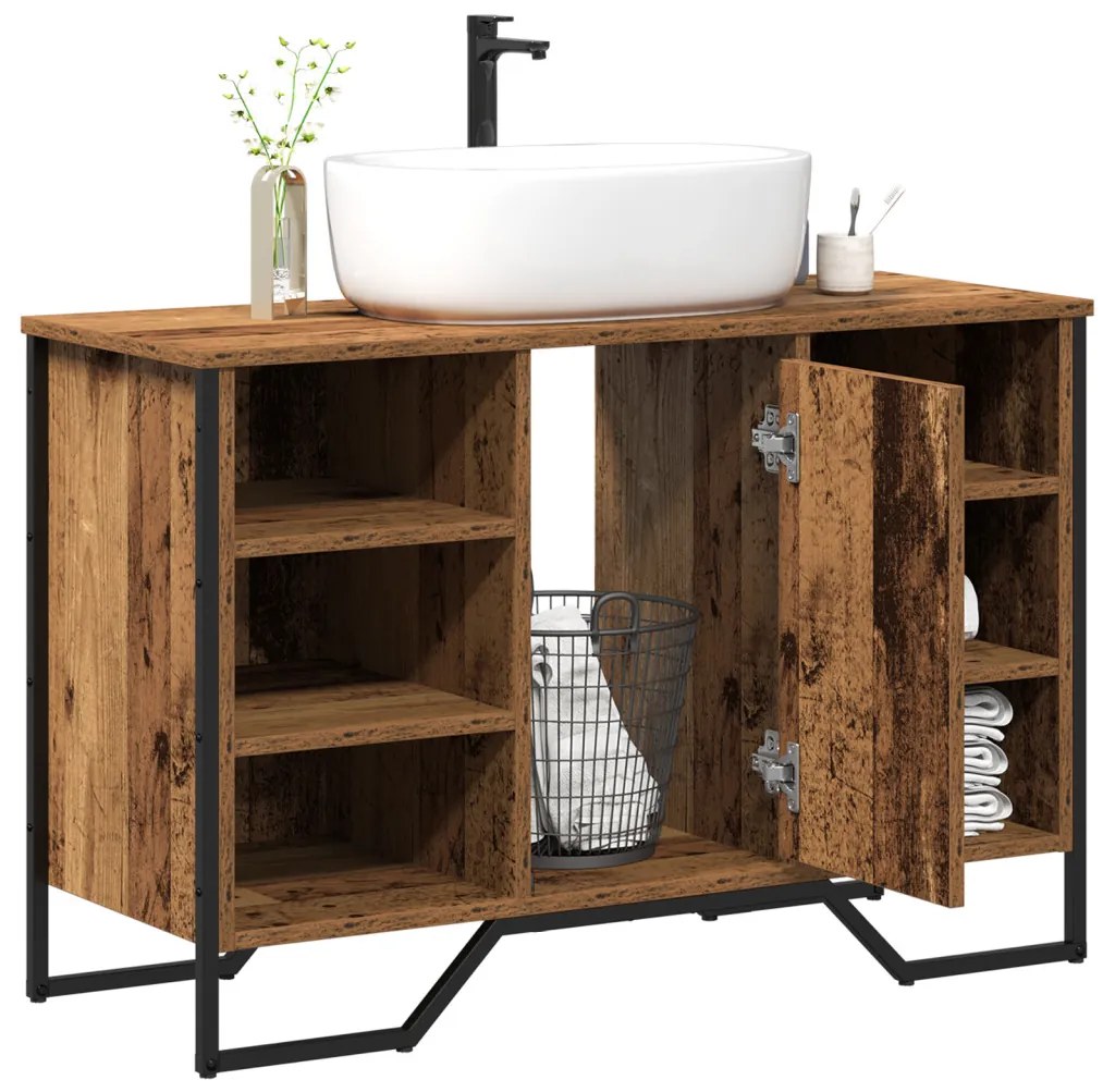 Fürdőszobai Mosdószekrény Régi Fa 91x35x60 cm Felületkezelt Fa