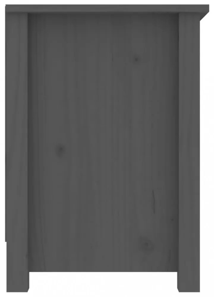 szürke tömör fenyőfa TV-szekrény 103 x 36,5 x 52 cm