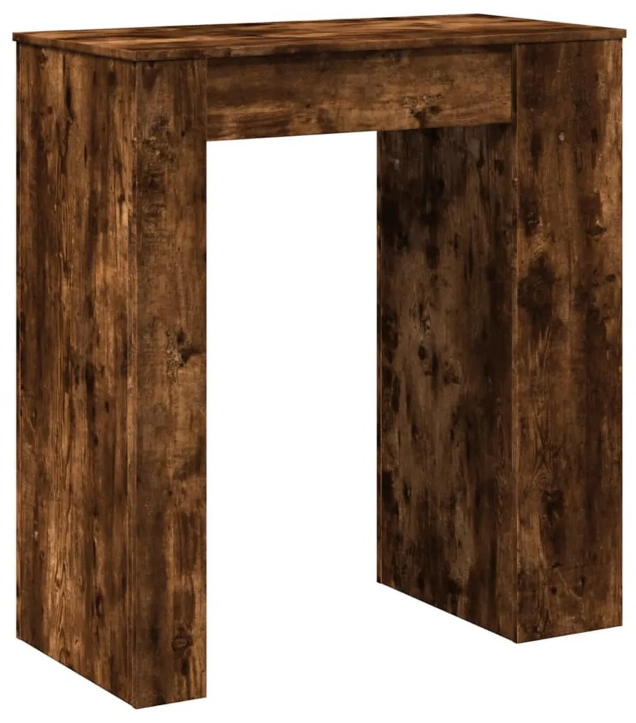 füstös tölgy szerelt fa bárasztal tárolókkal 95 x 47 x 103,5 cm