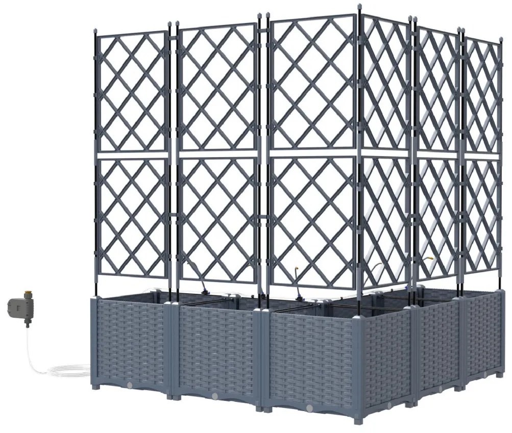 Kerti ültetők Világosszürke 120 x 120 x 142 cm Acél