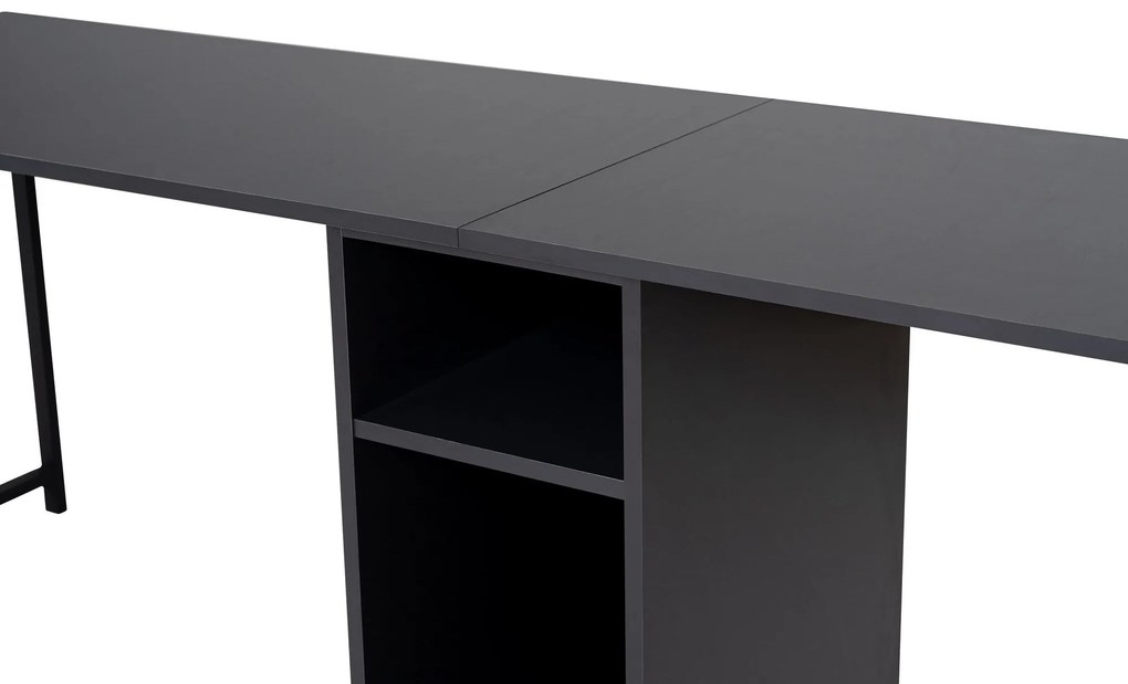 Íróasztal Twin Study Desk - Antracit, Fekete