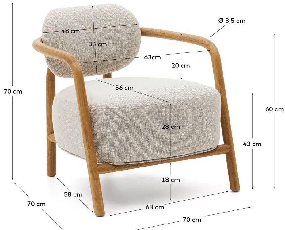 Bézs fotel Melqui – Kave Home