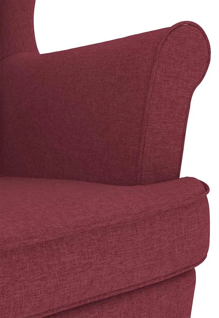 borvörös szövet hintaszék lábtartóval