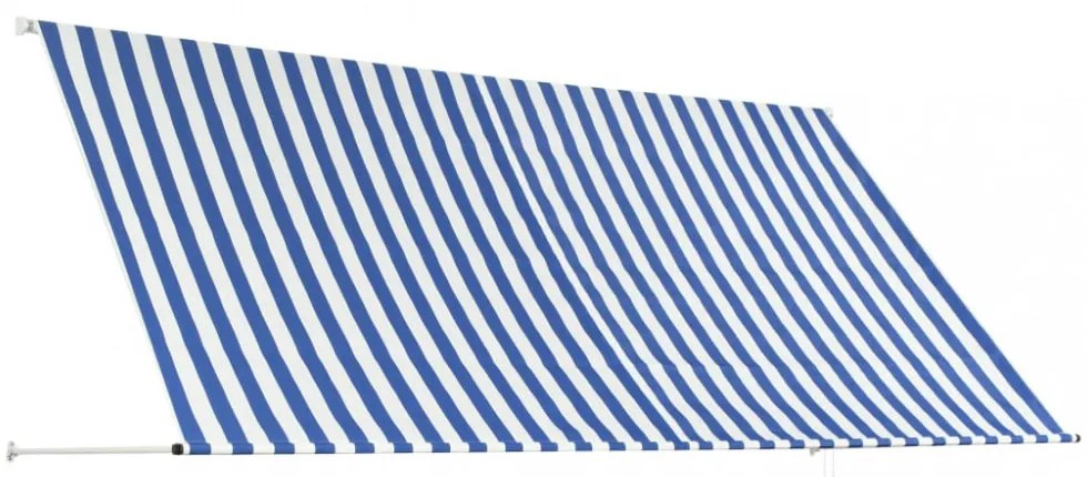feltekerhető kék és fehér napellenző 300 x 150 cm