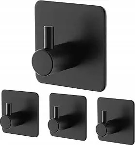 Hedallo Törölközőtartó akasztó, 4 db, öntapadós, fekete