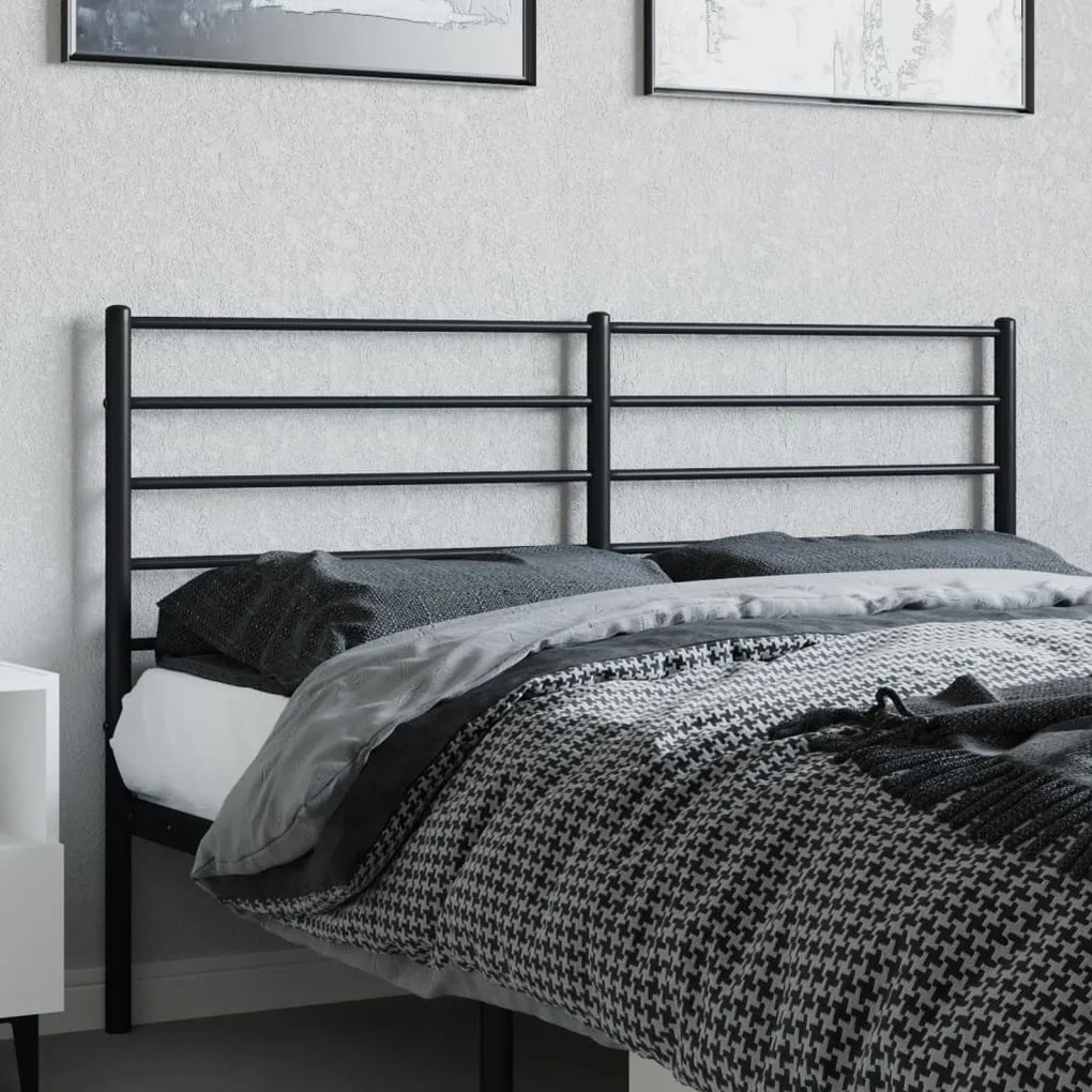 fekete fém fejtámla 120 cm