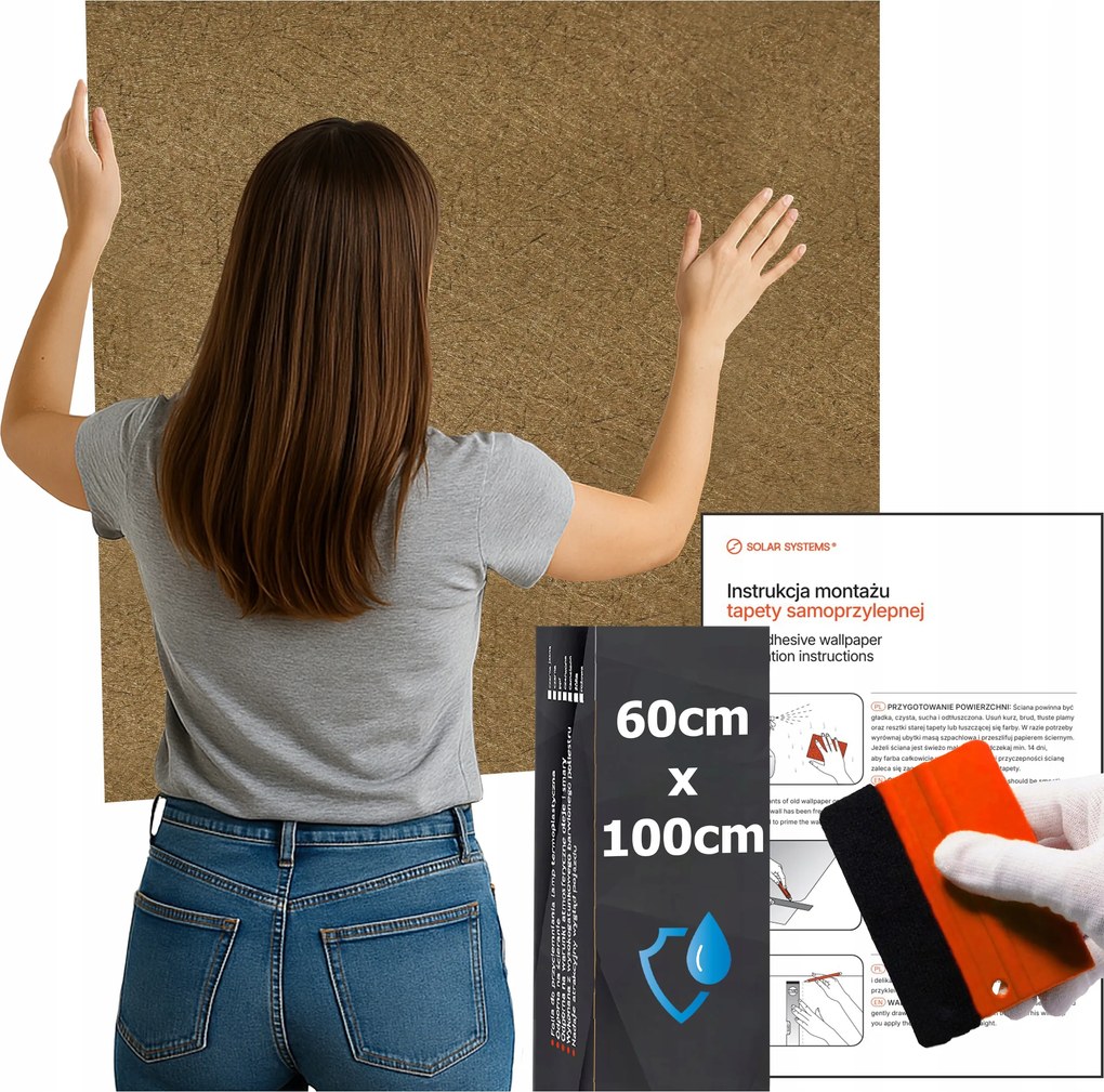 Öntapadós tapéta Vízálló Konyha Fal Bútor Arany Bronz