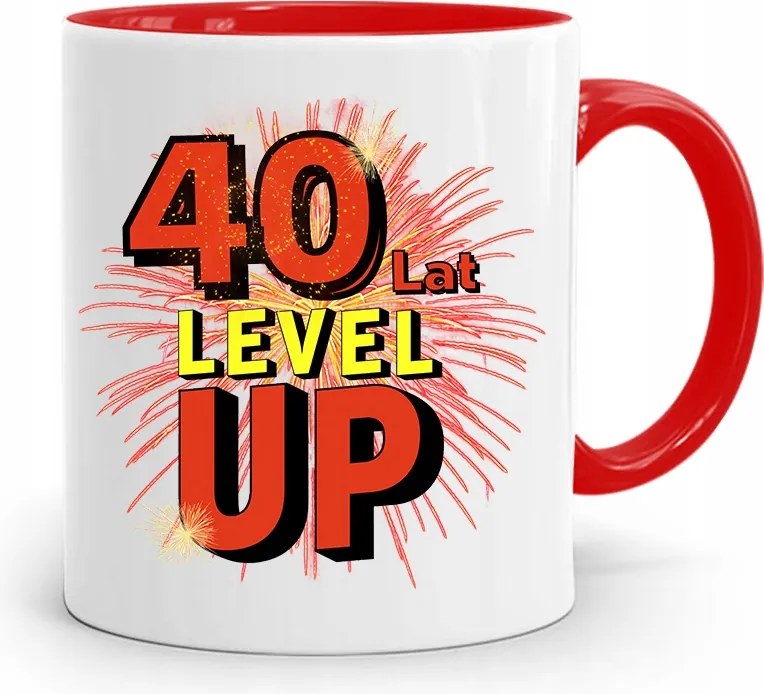 Születésnapra 40 40-es 40-es Piros Ajándék Bögre fényképes nyomtatással