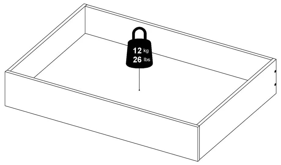 Fehér ágy alatti fiók szett 2 db-os 90x190-140x190 cm Naia – Tvilum