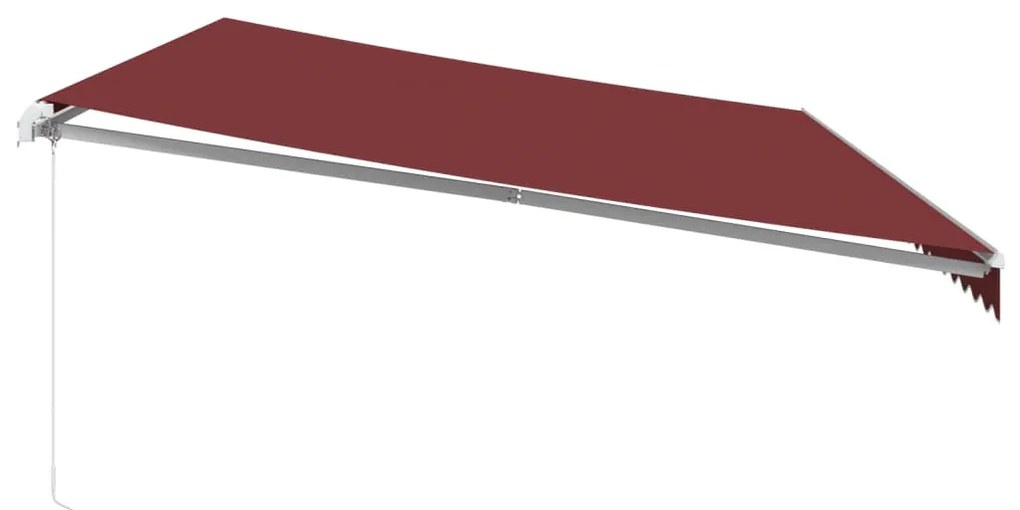 Burgundi vörös kézzel kihúzható LED-es napellenző 600 x 350 cm