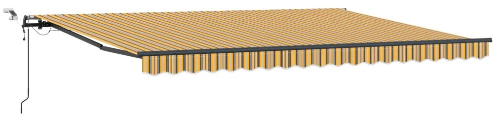Automatikus Behúzható Napernyő LED Multiszínű Csíkkal 450x300 cm