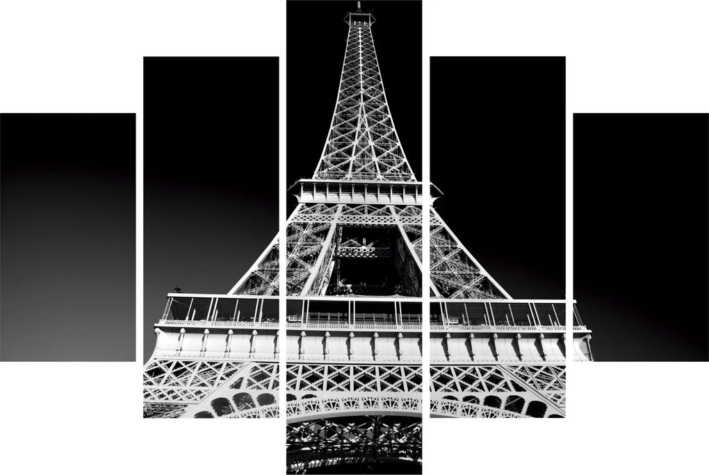 Kép - Eiffel-torony, fekete-fehér (150x105 cm)