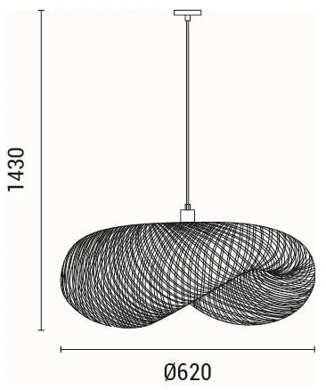 Csillár zsinóron CALYPSO 1xE27/15W/230V bambusz