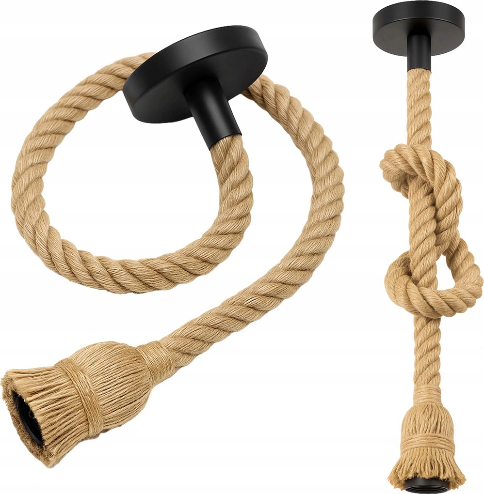 Mennyezeti Függőlámpa Izzó foglalat Kenderkötél Boho 90cm juta zsinór