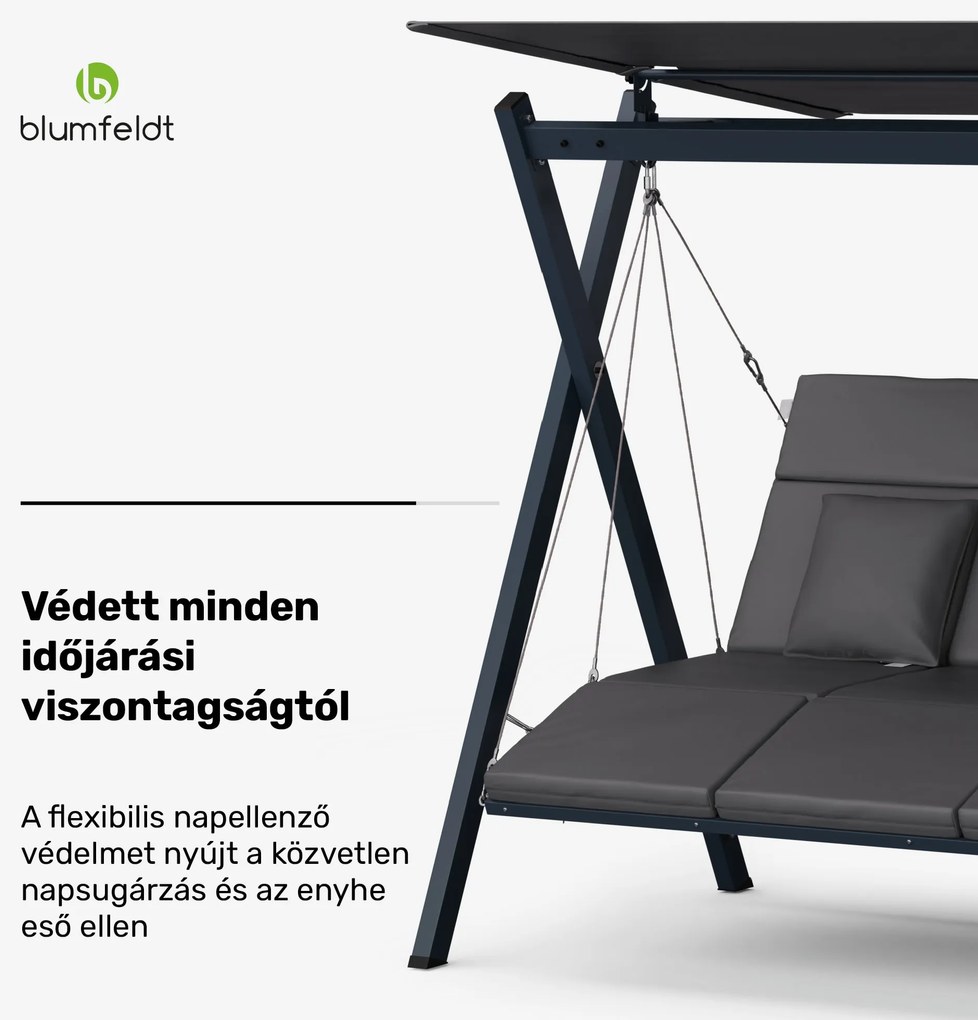 FlexiSwing, hollywoodi hinta, 4 üléses, állítható háttámla, napellenző, időjárásálló