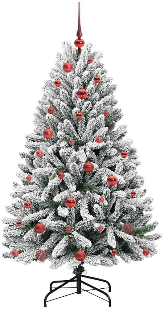 Mű karácsonyfa 150 LED-del Zöld és Fehér 150 cm PVC és fém