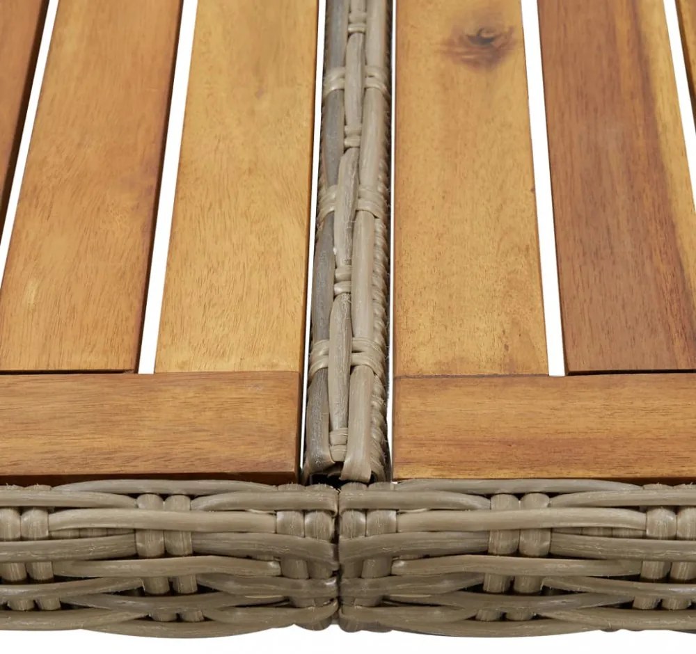 barna polyrattan kerti étkezőasztal 200 x 100 x 74 cm