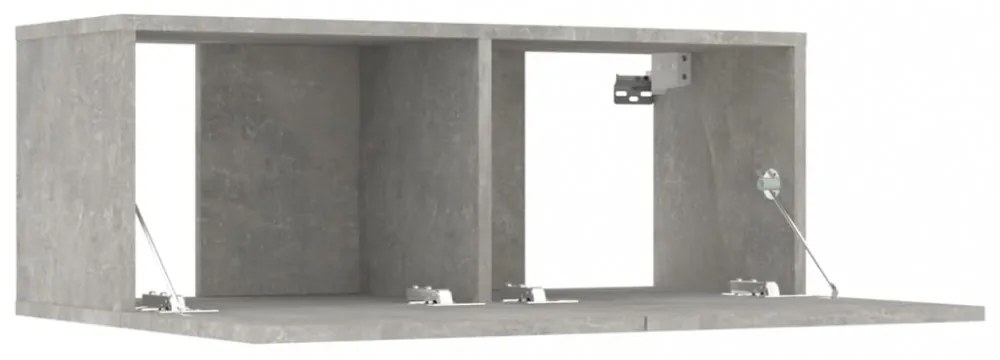 2 db betonszürke szerelt fa TV-szekrény 80 x 30 x 30 cm